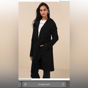 Black lulus fringe cardigan